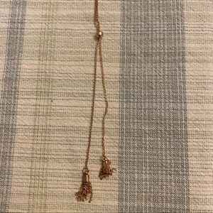 J.Crew Rose Gold Tassel Pendent Long Necklace